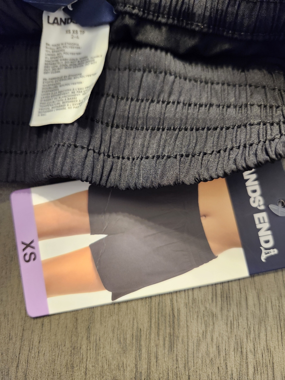 Lands' End Women's Black Athletic Drawstring Shorts - Lightweight Workout Shorts - Picture 5 of 5